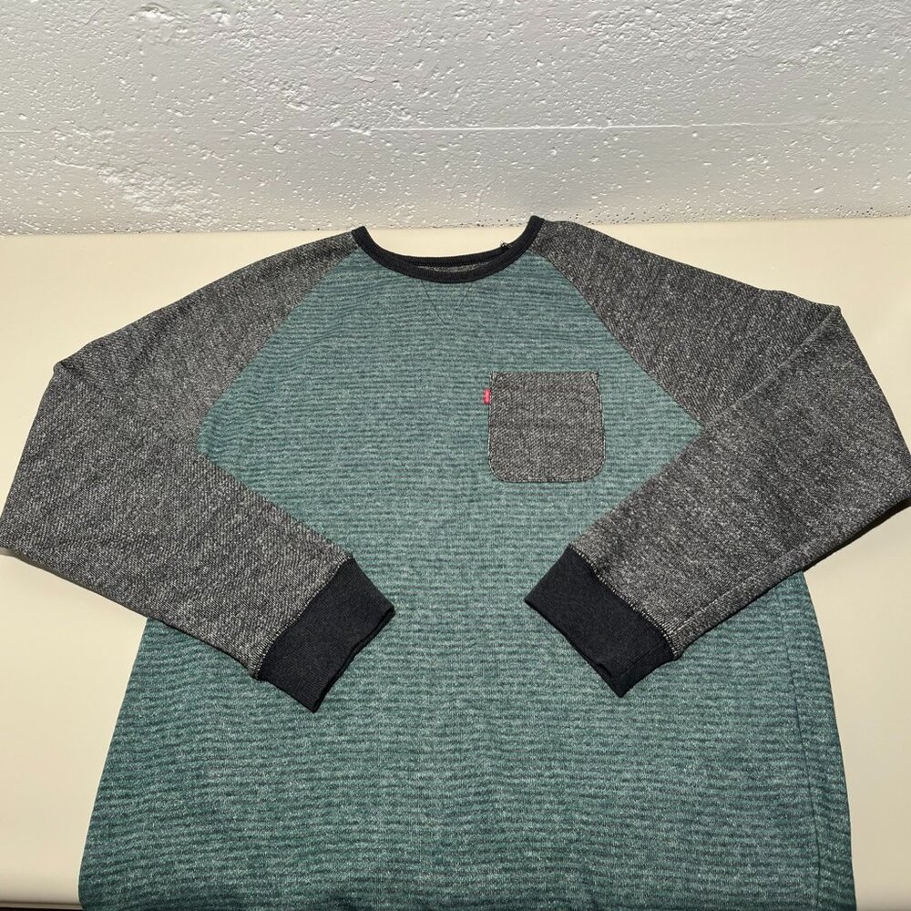 Levi's Men's Lightweight Striped Cotton Blend Crewneck Sweater